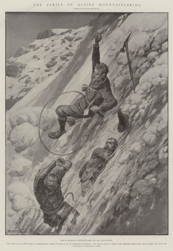 Os perigos do alpinismo alpino de Richard Caton Woodville junior