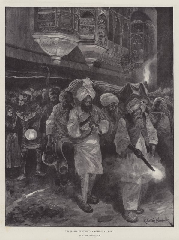 A peste em Bombaim, um funeral à noite de Richard Caton Woodville junior