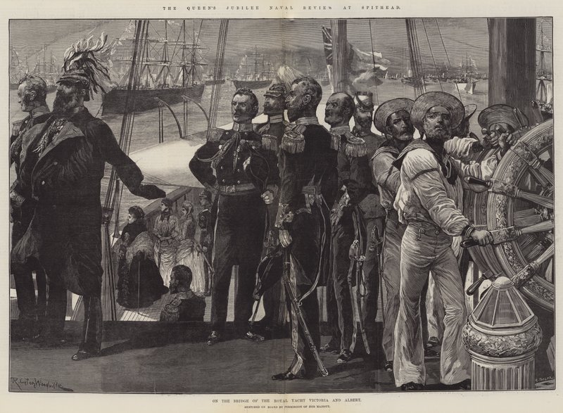 Revisão Naval do Jubileu da Rainha no Spithead de Richard Caton Woodville junior