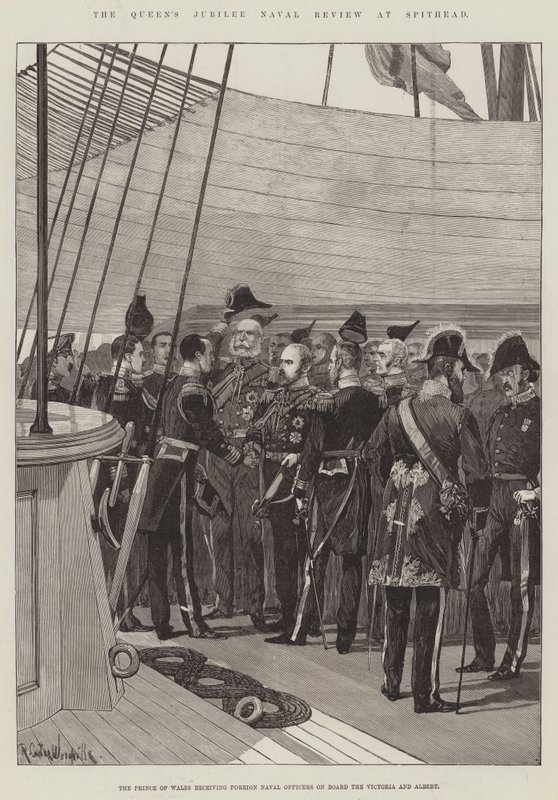 Revisão Naval do Jubileu da Rainha no Spithead de Richard Caton Woodville junior