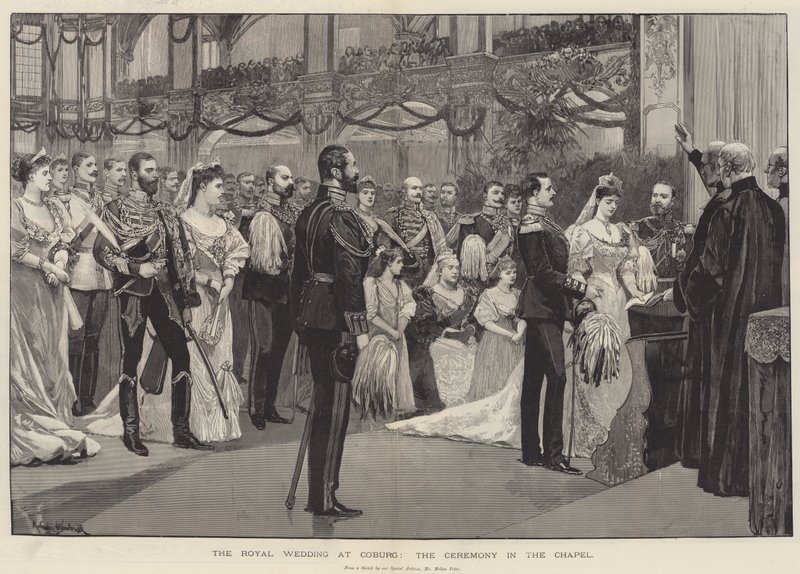 O casamento real em Coburg, a cerimônia na capela de Richard Caton Woodville junior
