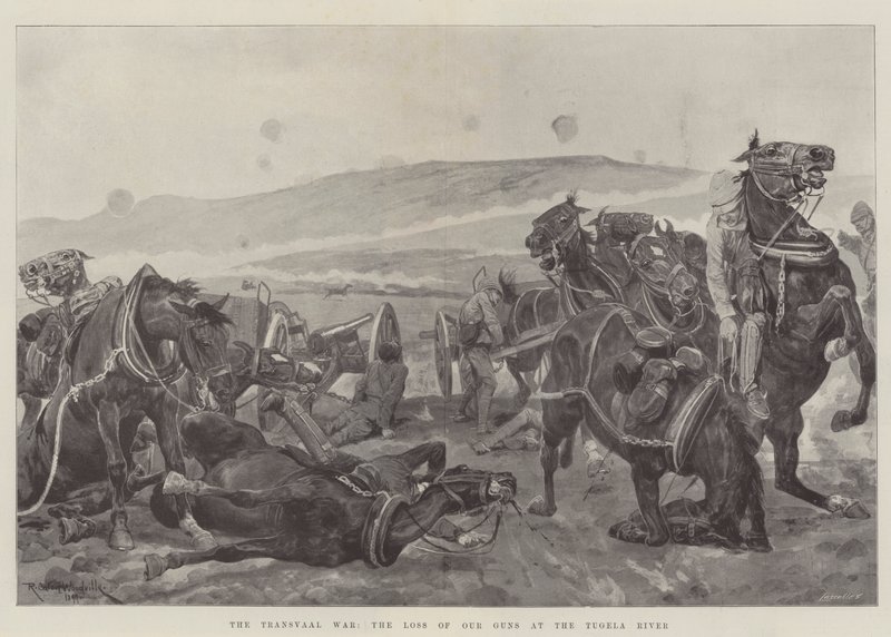 A guerra do Transvaal, a perda de nossas armas no rio Tugela de Richard Caton Woodville junior