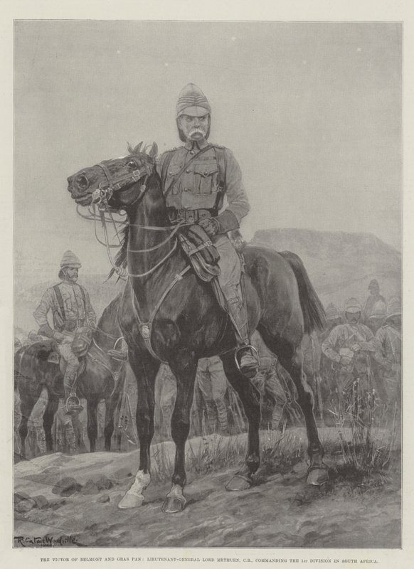 O Vencedor de Belmont e Gras Pan, Tenente-General Lorde Methuen, CB, comandando a 1ª Divisão na África do Sul de Richard Caton Woodville junior