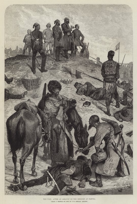 A guerra, depois de um assalto ao Reduto em Plevna de Richard Caton Woodville junior