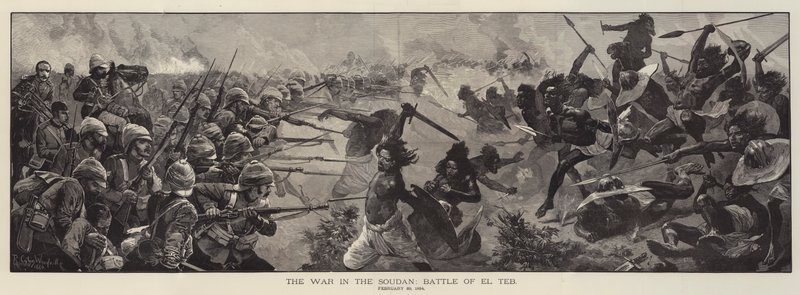 A Guerra no Sudão, Batalha de El Teb, 29 de fevereiro de 1884 de Richard Caton Woodville junior