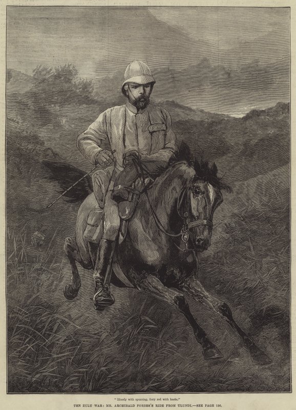 A Guerra Zulu, passeio do Sr. Archibald Forbes de Ulundi de Richard Caton Woodville junior