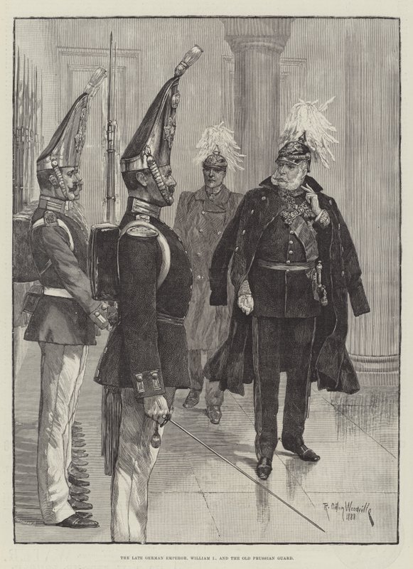 O falecido imperador alemão William I e a velha guarda prussiana de Richard Caton Woodville junior