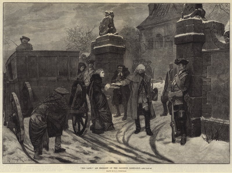 Muito tarde! um incidente da rebelião jacobita de Richard Caton Woodville junior