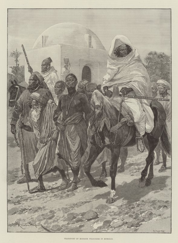 Transporte de prisioneiros mouros em Marrocos de Richard Caton Woodville junior