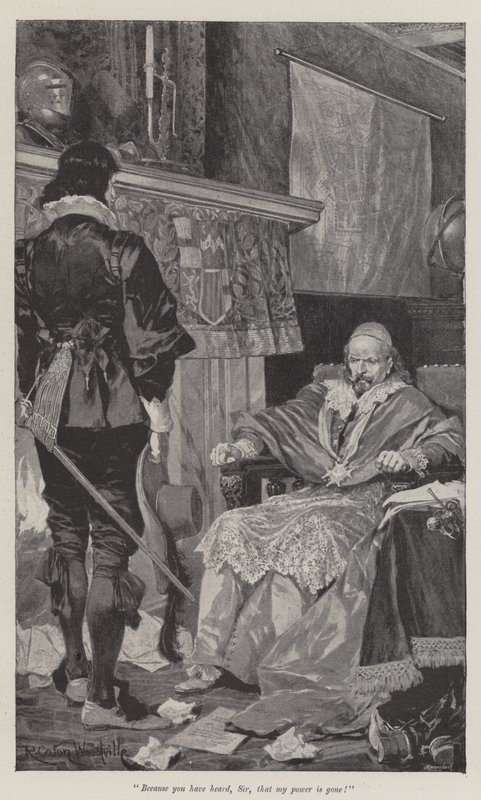 Sob o manto vermelho, por Stanley J Weyman litho de Richard Caton Woodville junior
