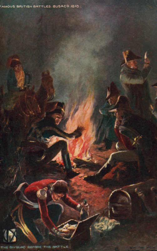 Bivaque antes da Batalha do Bussaco, Portugal, Guerra Peninsular, 1810 de Richard Caton II Woodville
