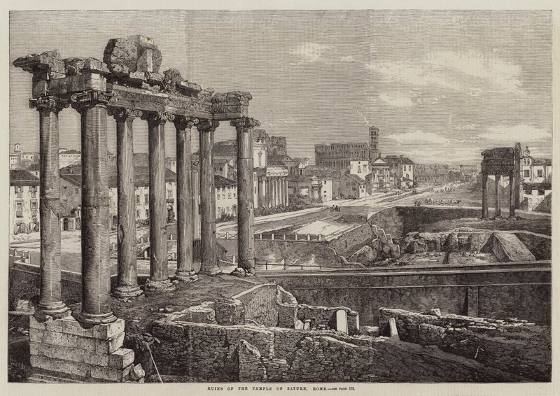 Ruínas do Templo de Saturno, Roma de Richard Principal Leitch