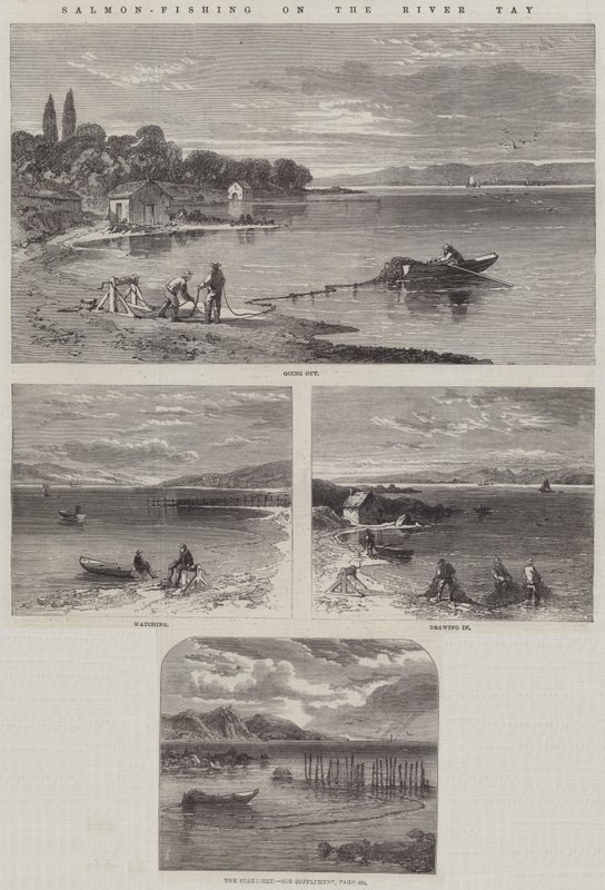 Pesca de salmão no rio Tay de Richard Principal Leitch
