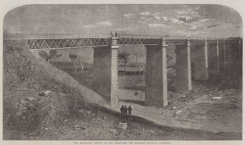 O viaduto de Moorabool na estrada de ferro de Melbourne e Ballarat, Austrália de Richard Principal Leitch