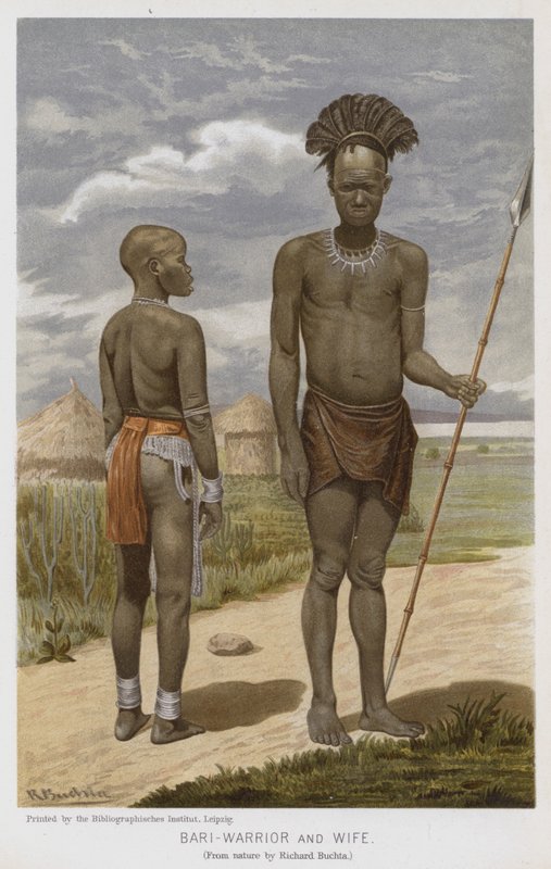 Bari-Warrior e Esposa (chromolitho) de Richard (after) Buchta