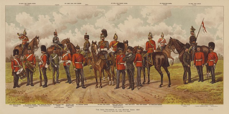 Os Regimentos Irlandeses do Exército Britânico de Richard (after) Simkin