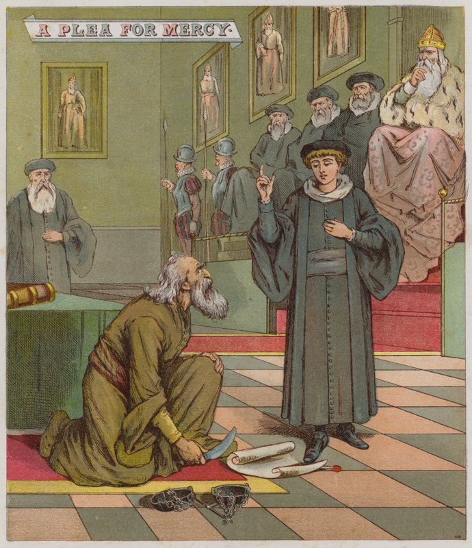 Ilustração para The Merchant Of Venice (chromolitho) de Richard Andre