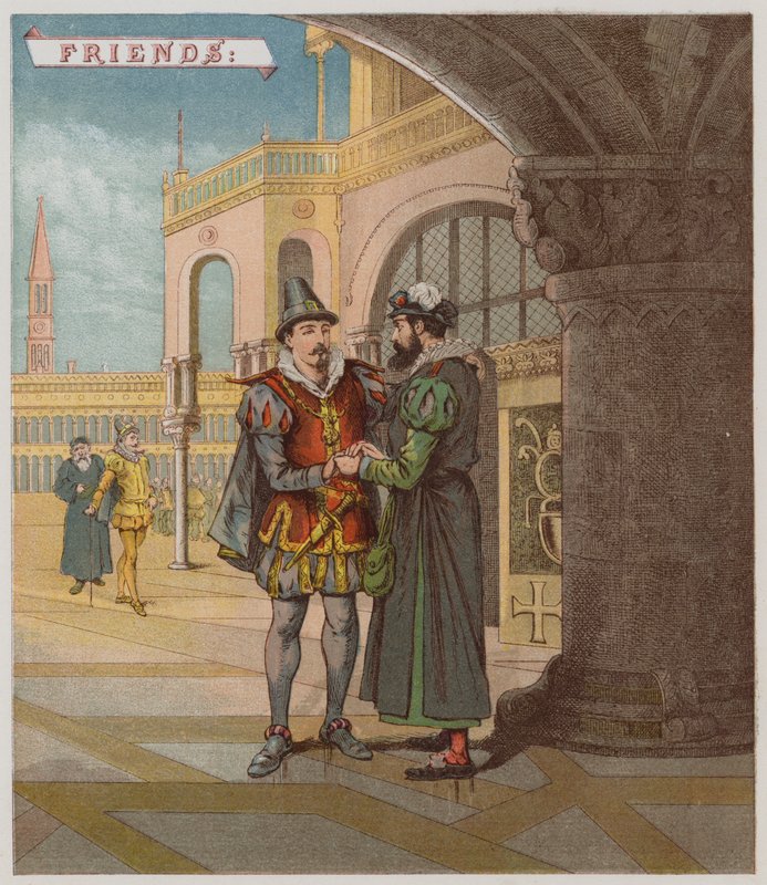 Ilustração para The Merchant Of Venice (chromolitho) de Richard Andre