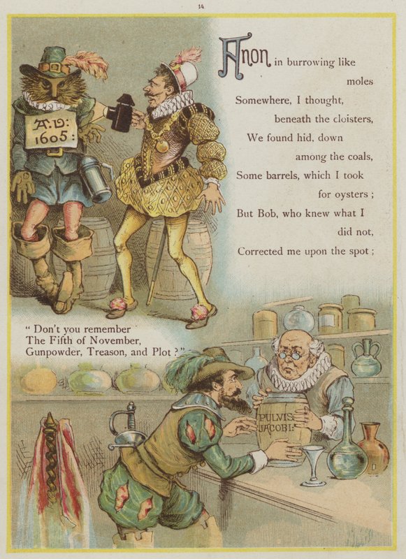 Página de Upstream de Richard Andre, Guy Fawkes e o Lote de Pólvora (cor litho) de Richard Andre