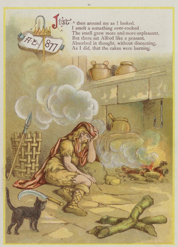 Página de Upstream de Richard Andre, Rei Alfred e os bolos (cor litho) de Richard Andre