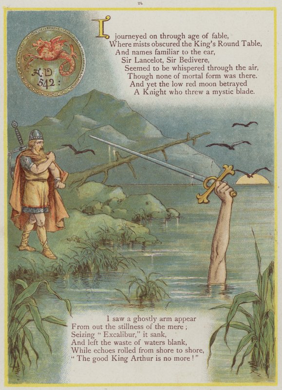 Página de Upstream por Richard Andre, Rei Arthur e Excalibur (cor litho) de Richard Andre