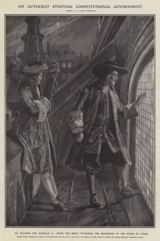Um autocrata a estudar o governo constitucional (litho) de Richard Caton II (after) Woodville