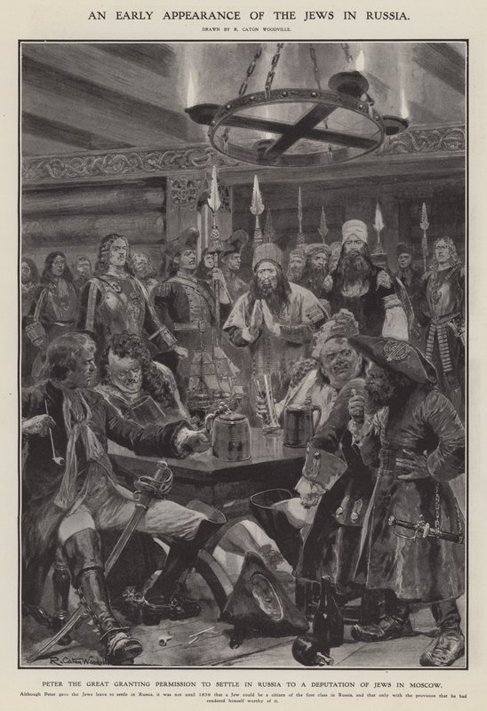 Uma aparição precoce dos judeus na Rússia (litho) de Richard Caton II (after) Woodville