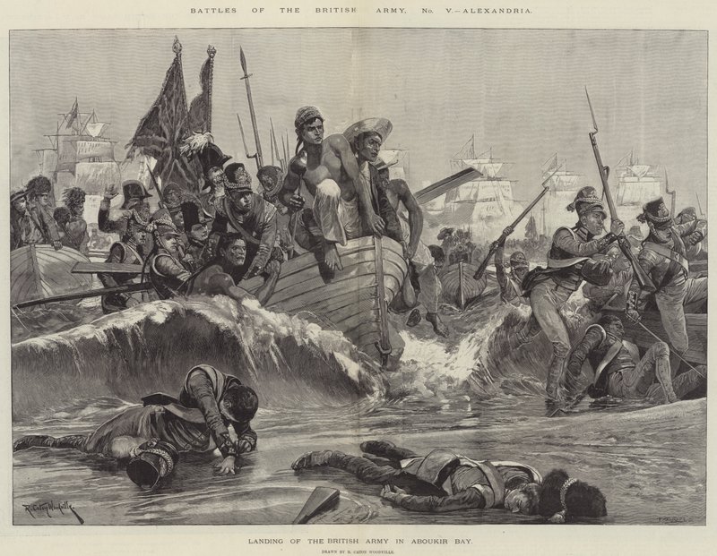 Batalhas do Exército Britânico, Alexandria (gravura) de Richard Caton II (after) Woodville