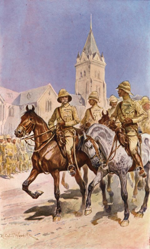 Roberts a entrar em Pretória (litografia a cores) de Richard Caton II (after) Woodville