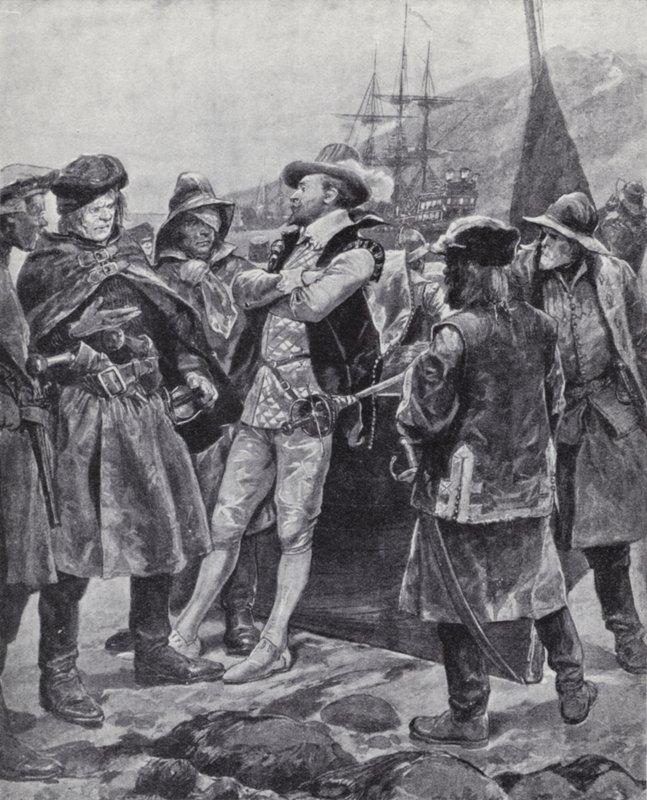 Sir Humphrey Gilbert a descobrir Newfoundland de Richard Caton II (after) Woodville