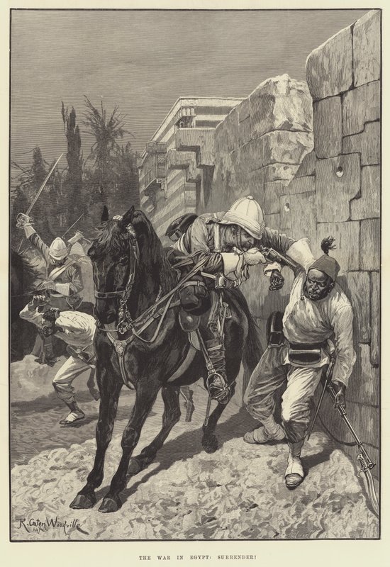 A Guerra no Egipto, Rendam-se! (gravura) de Richard Caton II (after) Woodville