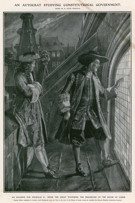 Pedro, o Grande, observando o procedimento da Câmara dos Lordes de Richard Caton Woodville