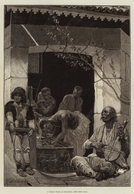 Uma lavagem pública em Dulcigno de Richard Caton Woodville junior