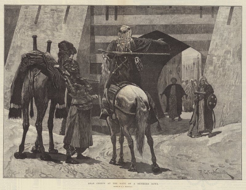 Chefes árabes no portão de uma cidade sitiada de Richard Caton Woodville junior