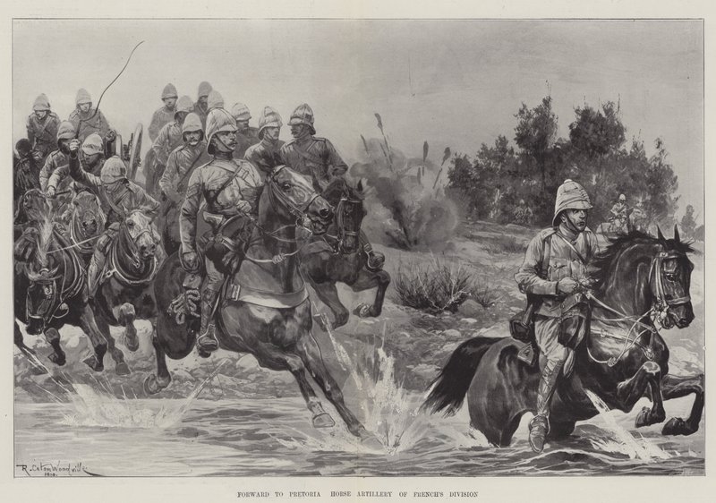 Encaminhar para Pretoria, Horse Artillery of French&39;s Division de Richard Caton Woodville junior