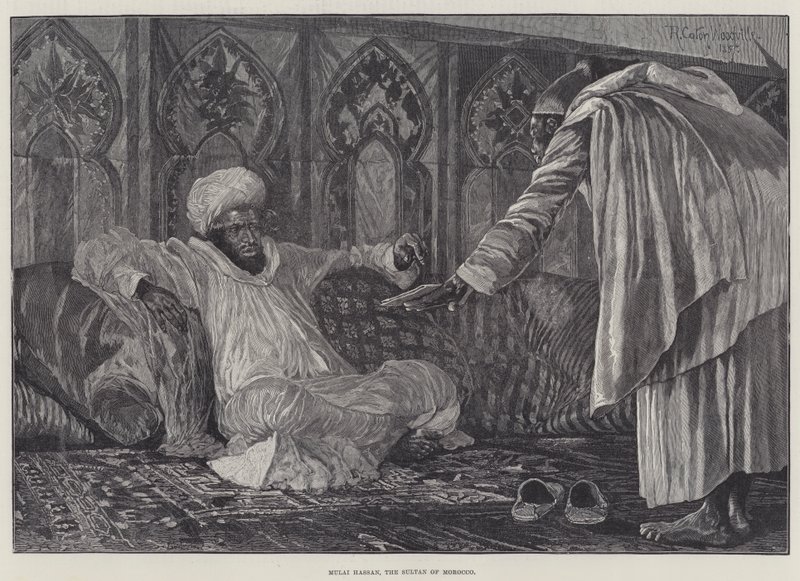 Comece Hassan, o sultão de Marrocos de Richard Caton Woodville junior