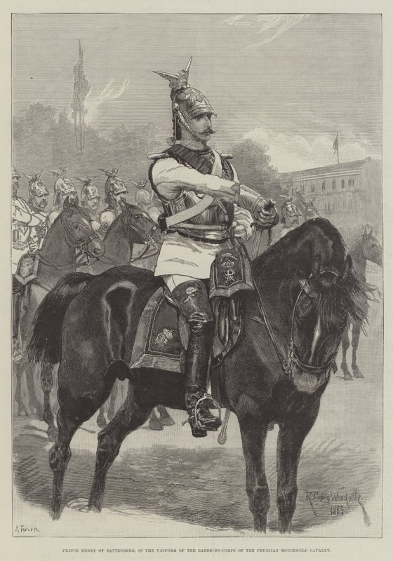 Príncipe Henrique de Battenberg, no Uniforme do Garde-du-Corps da Cavalaria da Casa da Prússia de Richard Caton Woodville junior