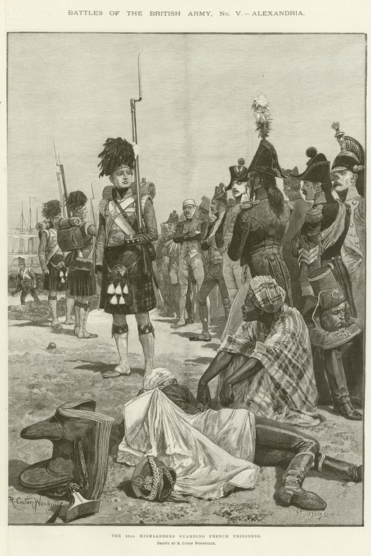 Os 42 Highlanders que guardam os prisioneiros franceses de Richard Caton Woodville junior