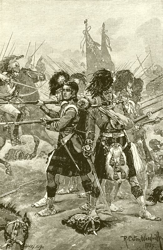 Os Quarenta e Segundo Highlanders em Quatre Bras de Richard Caton Woodville junior