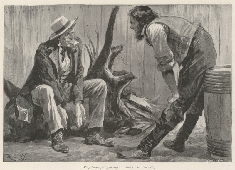 O senhorio do Big Flume Hotel, por Bret Harte de Richard Caton Woodville junior