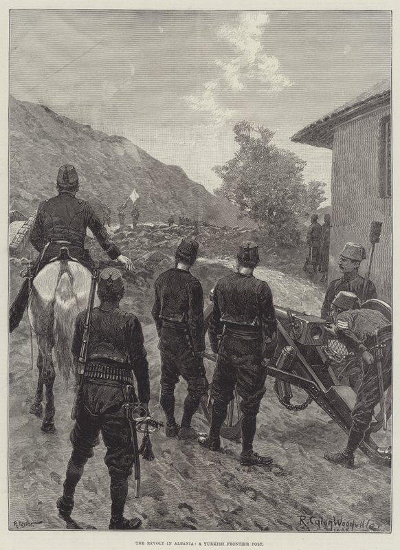 A revolta na Albânia, um posto da fronteira turca de Richard Caton Woodville junior