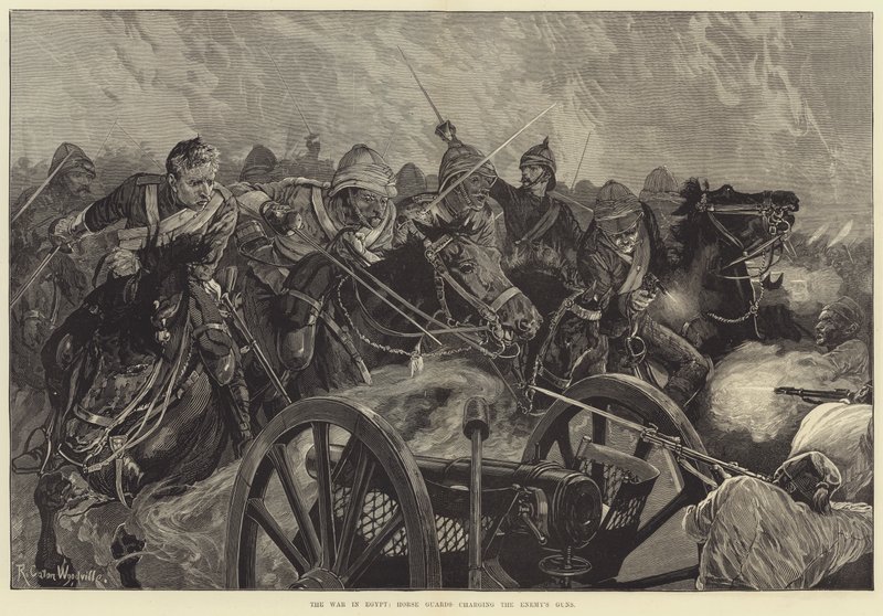 A guerra no Egito, guardas de cavalo cobrando armas do Inimigo de Richard Caton Woodville junior