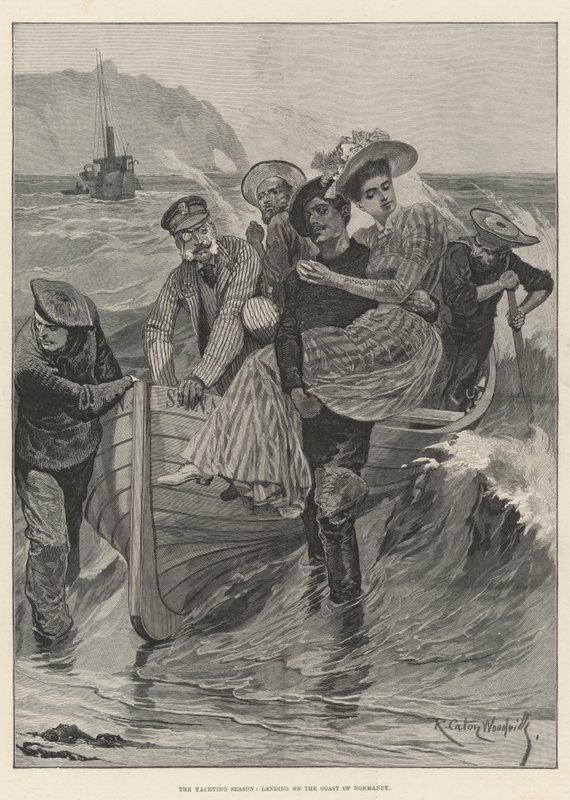 A temporada de iatismo, desembarque na costa da Normandia de Richard Caton Woodville junior