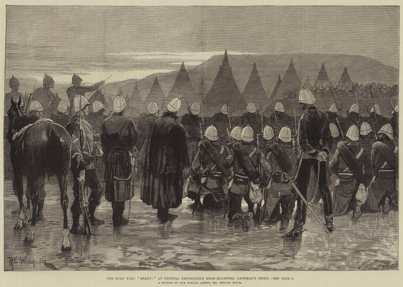A Guerra Zulu, Pronto! na sede da General Newdigate, Landman&39;s Drift de Richard Caton Woodville junior