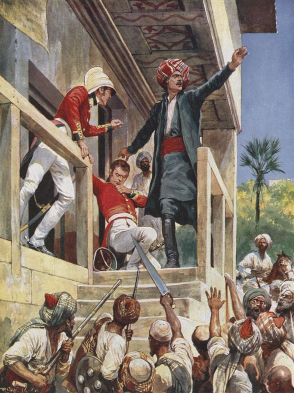 O ataque à casa de Sir Alexander Burnes, 1841 de Richard Caton Woodville junior