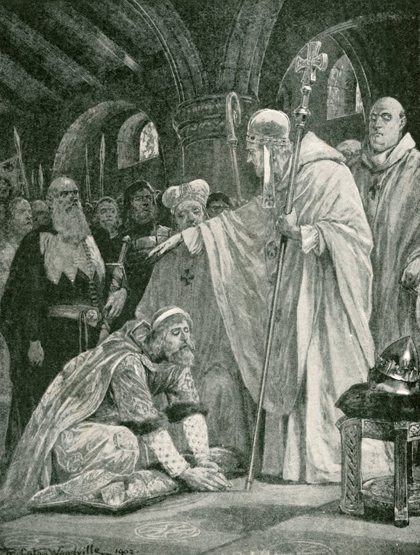 A prostração de Haroldo, filho de Godwin de Richard Caton Woodville junior