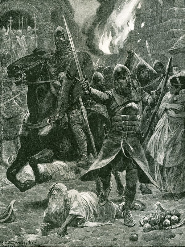 O resultado do reconhecimento de William I, dia de Natal, 1066 de Richard Caton Woodville junior
