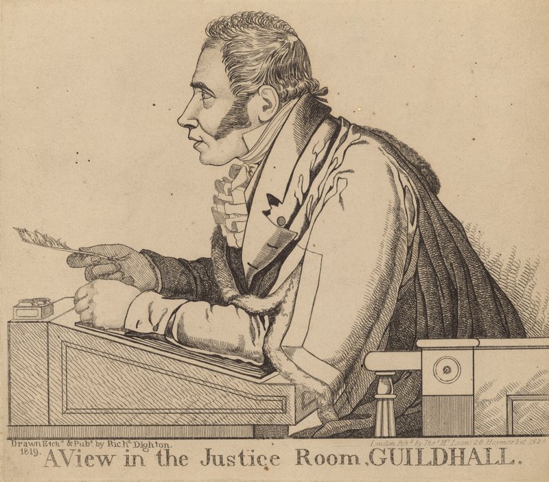 Sir Matthew Wood; Uma visão na Sala de Justiça, Guildhall de Richard Dighton