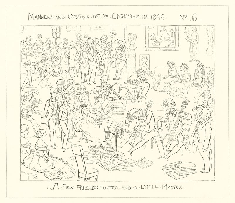 1849, alguns amigos para o chá e um pouco de música de Richard Doyle