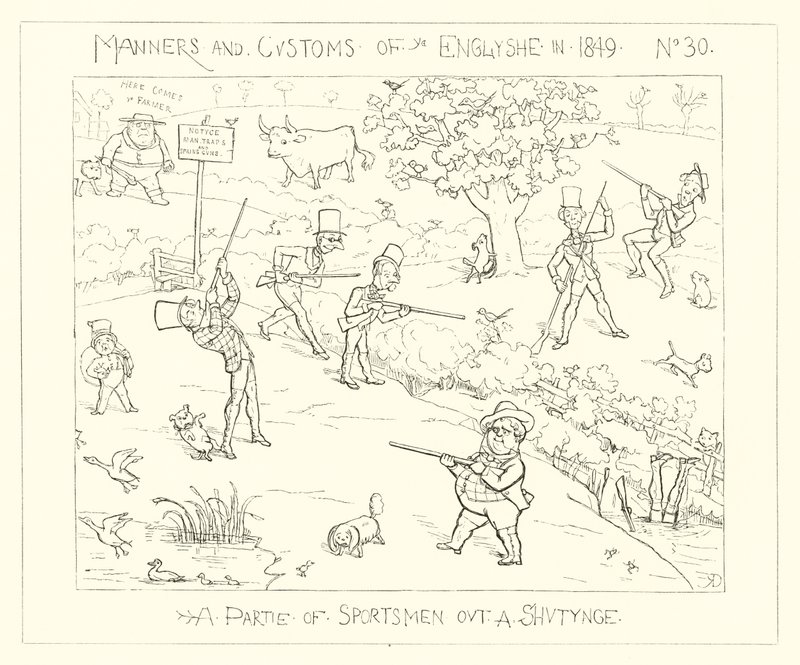 1849, um grupo de desportistas atirando de Richard Doyle